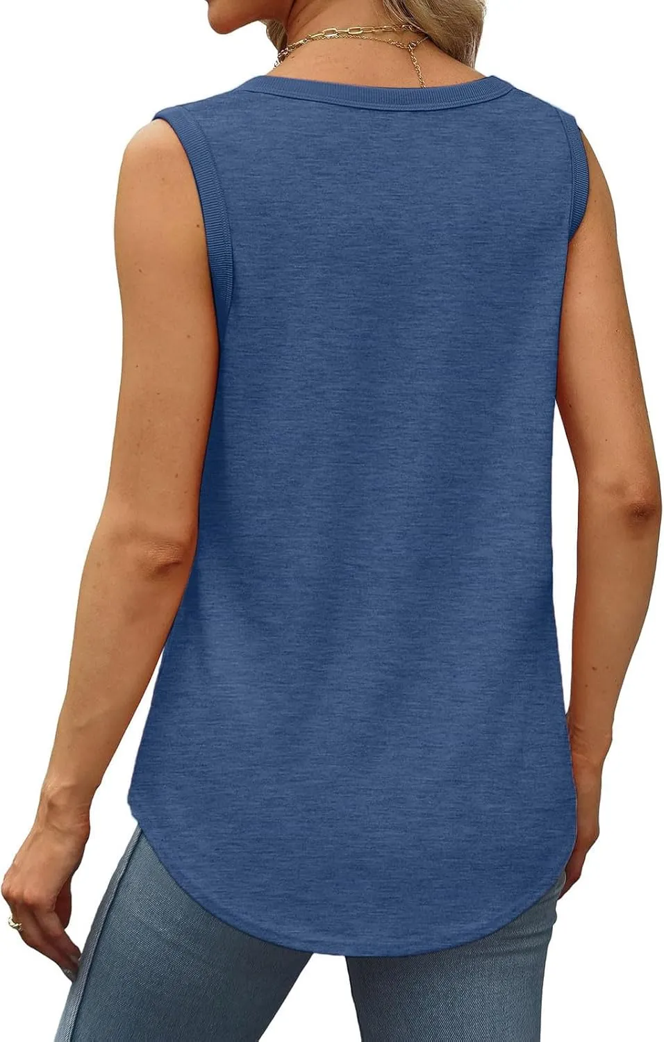 2 Pack Tank Tops for Women Summer Casual Sleveeless T Shirt Cozy Loose Crewneck Tanks 2025 Trendy Flowy Blouses