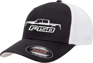 2015-20 Ford F150 Pickup Truck Outline Design Flexfit Trucker Mesh Fitted Cap