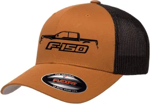 2015-20 Ford F150 Pickup Truck Outline Design Flexfit Trucker Mesh Fitted Cap