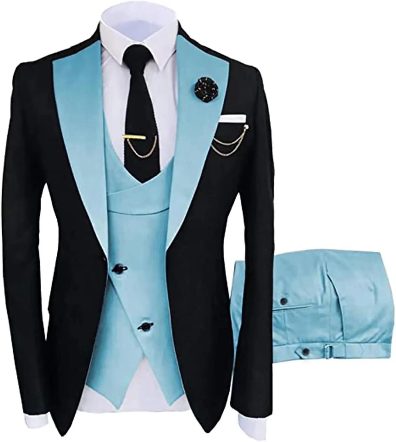 3 Piece Men's Suits Slim Fit Suits for Men Tuxedo Suit Men Blazer Vest Pants Wedding Prom Groom Suit