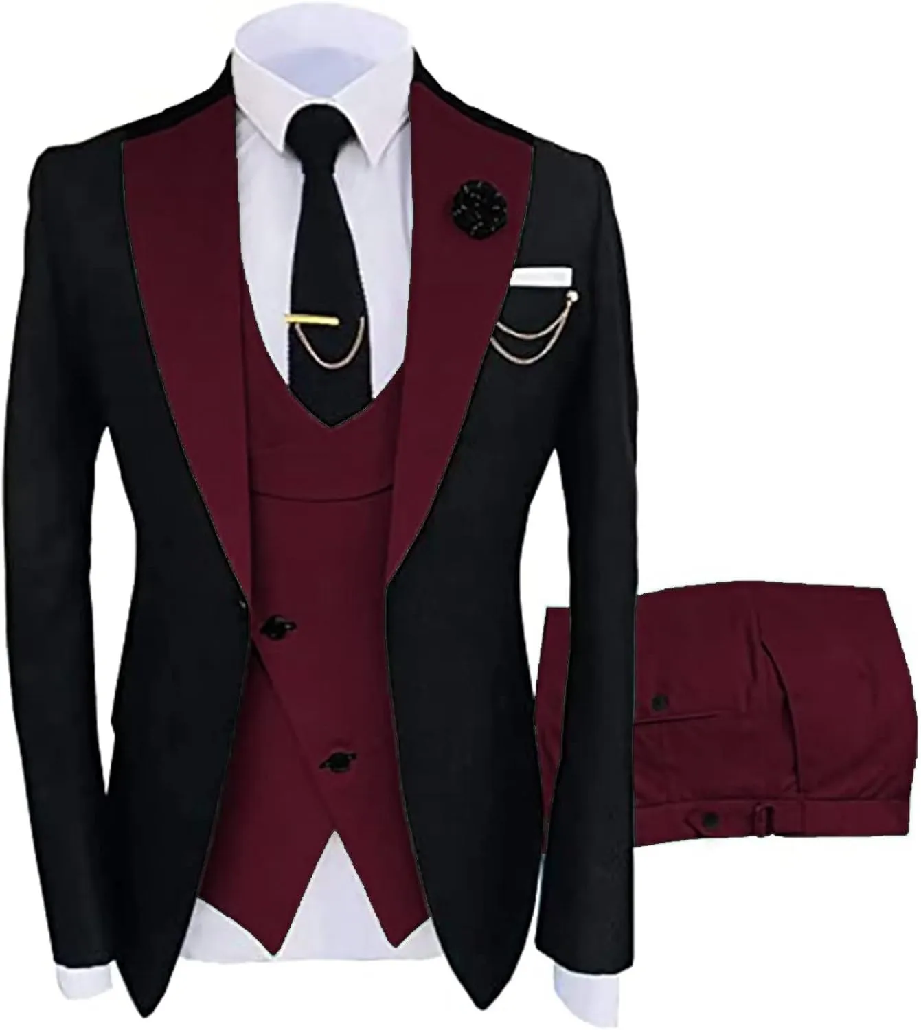 3 Piece Men's Suits Slim Fit Suits for Men Tuxedo Suit Men Blazer Vest Pants Wedding Prom Groom Suit