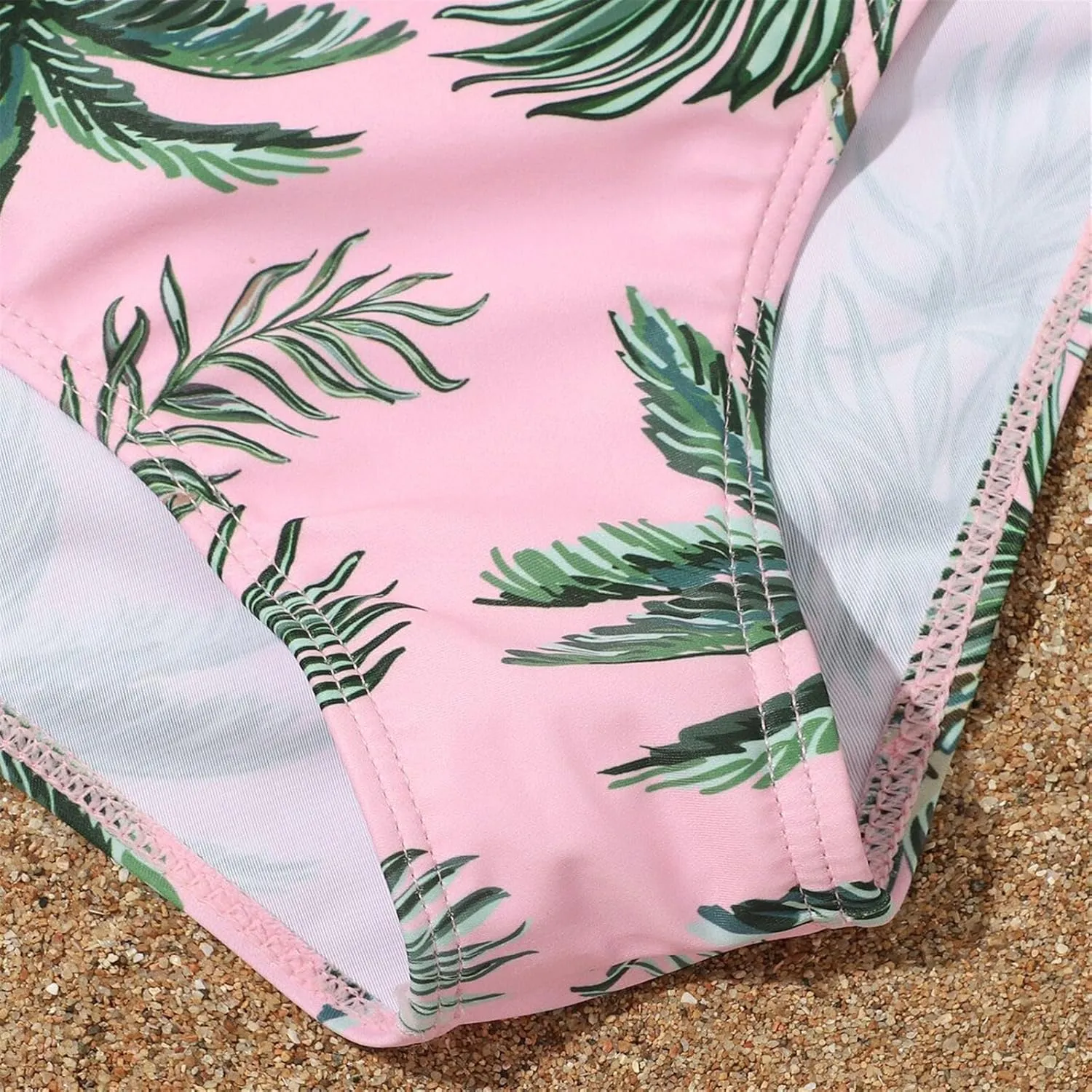 3 Piece Swimsuit for Girls Tropical Print Bathing Suit Boho Tankini Bikini Set with Quick Dry Cover Up Kids Swimwear