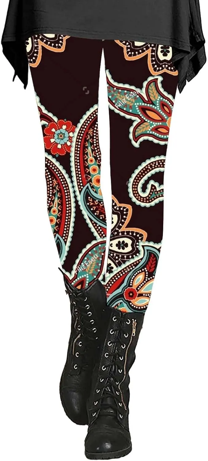 7/8 Leggings for Women Compression Print Pants for Women 2025 Yoga Pant with Pockets for Women