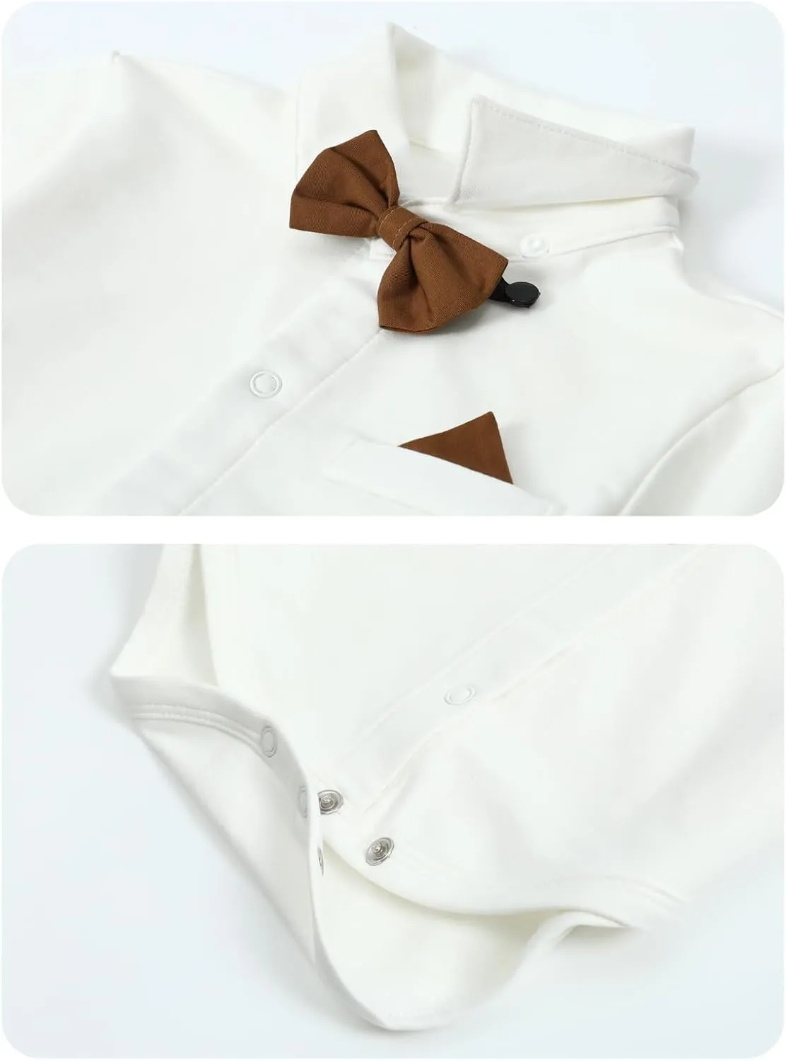 A&J DESIGN Baby Boys Suits Infant Gentleman Formal Wedding Suspenders Outfit with Bowtie