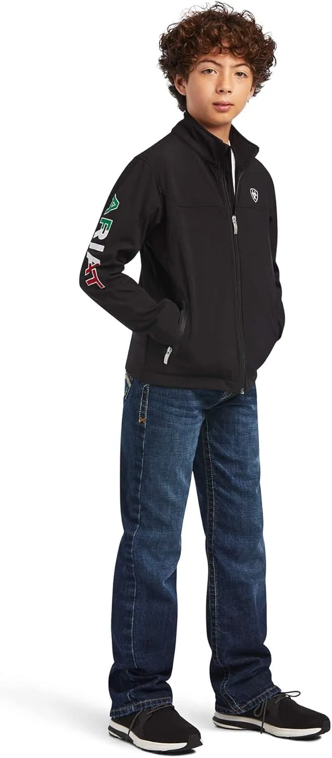 ARIAT Unisex Youth New Team Softshell Mexico Water Resistant Jacket