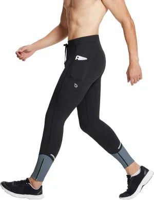 baleaf Men's Winter Running Tights Thermal Cycling Pants Water Resistant Pockets Zipper Legs Cold Weather