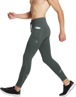 baleaf Men's Winter Running Tights Thermal Cycling Pants Water Resistant Pockets Zipper Legs Cold Weather