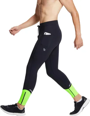 baleaf Men's Winter Running Tights Thermal Cycling Pants Water Resistant Pockets Zipper Legs Cold Weather