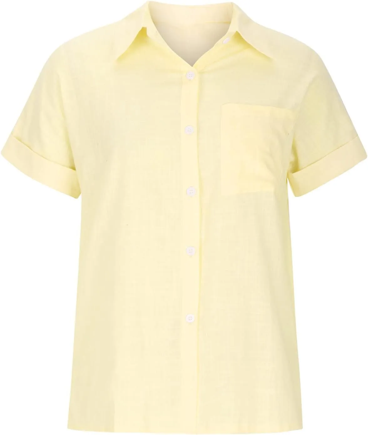 Binmer Womens Linen Button Down Shirt 2024 Fashion Plus Size Blouse Summer Casual Loose Dressy Short Sleeve Tops S-5XL