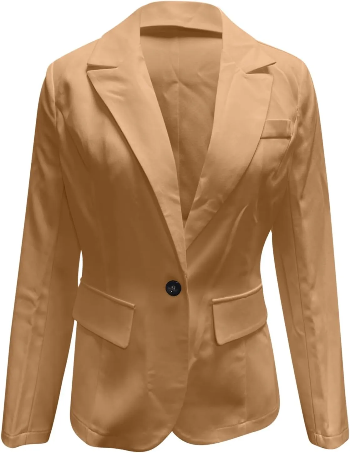 Blazers for Women Casual Open Front Button Jackets Solid Lapel Suite Jacket 2025 Trendy Outerwear with Pockets