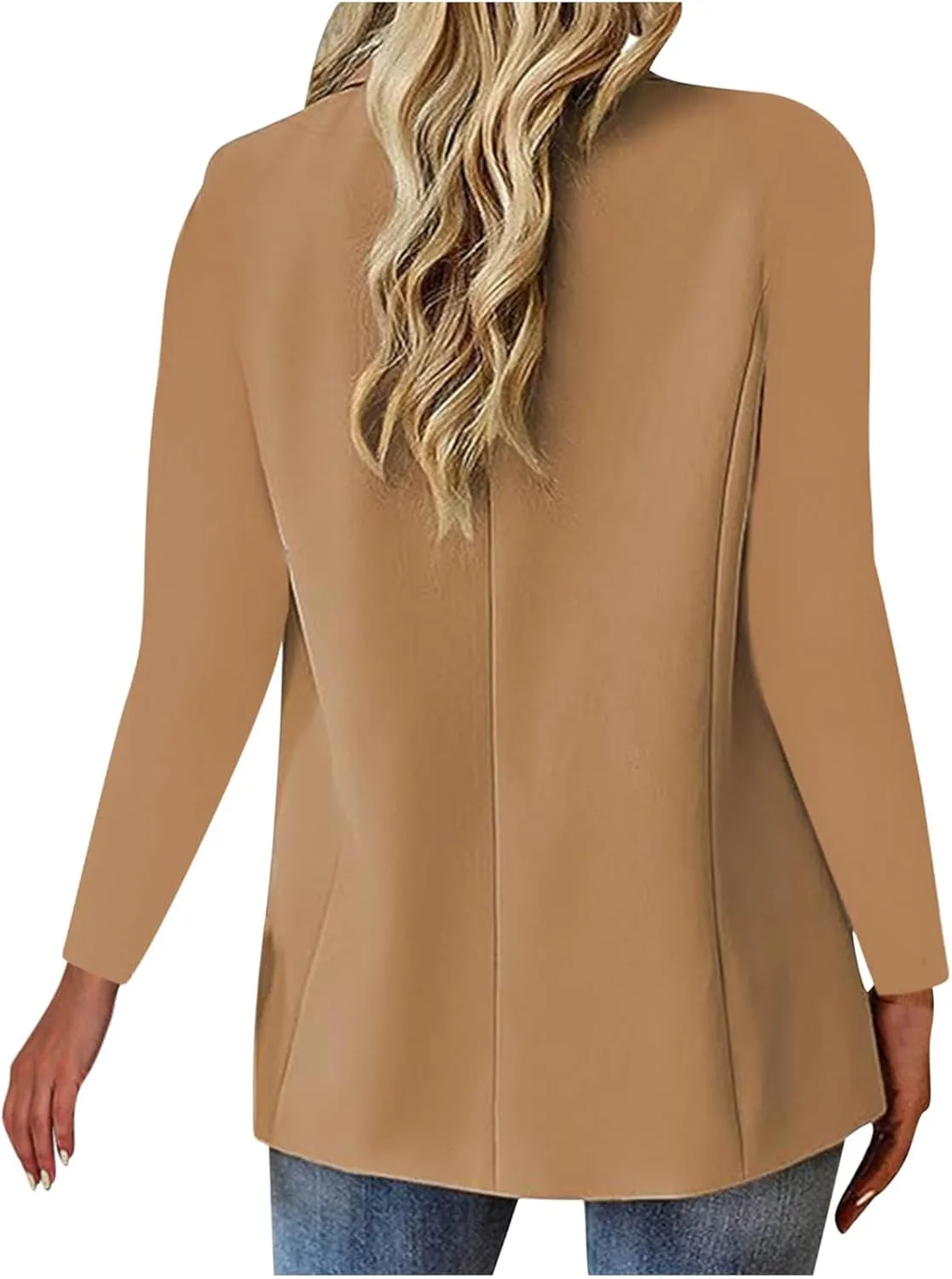 Blazers for Women Casual Open Front Button Jackets Solid Lapel Suite Jacket 2025 Trendy Outerwear with Pockets