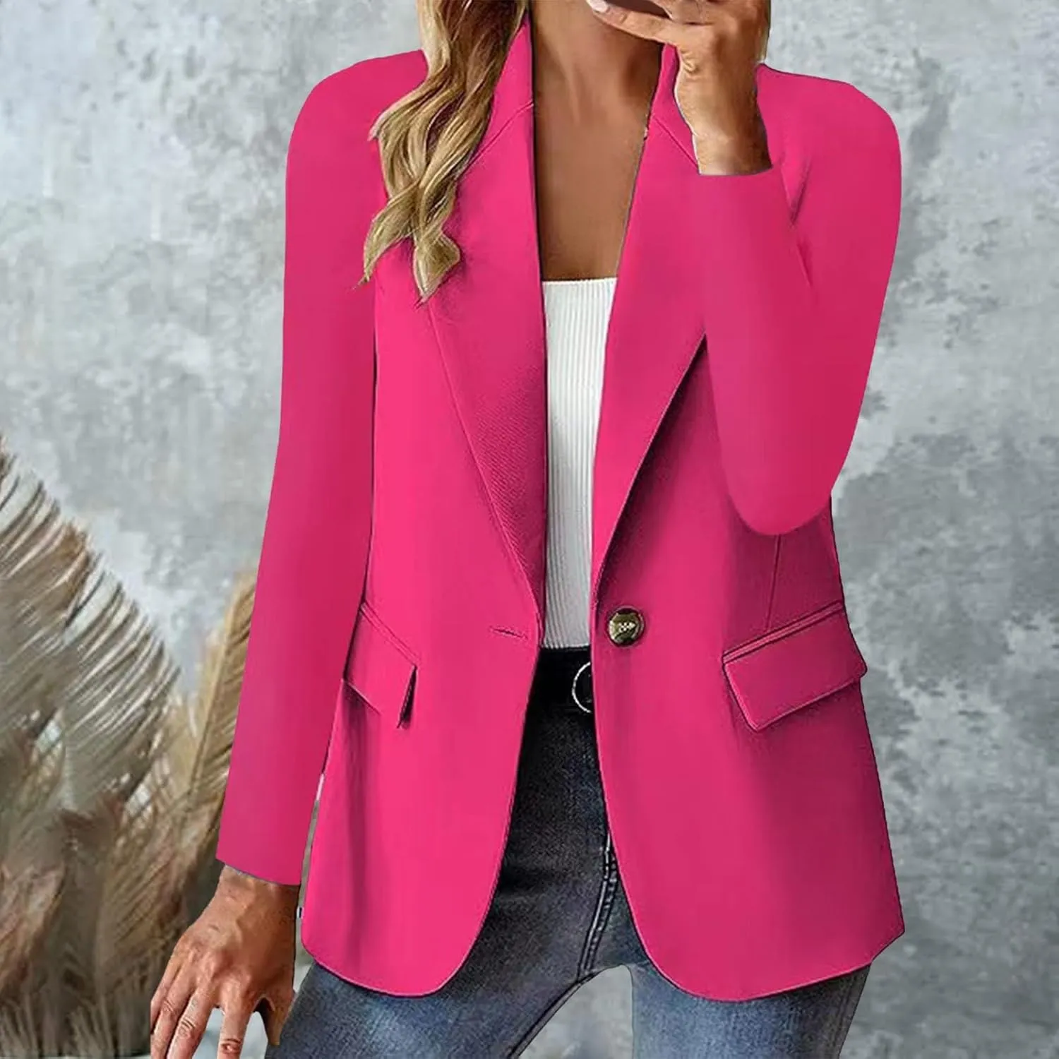 Business Suits for Women 2024 Causal Women's Blazer Short Causal Lightweight Blazers Fitted Herringbone Jackets