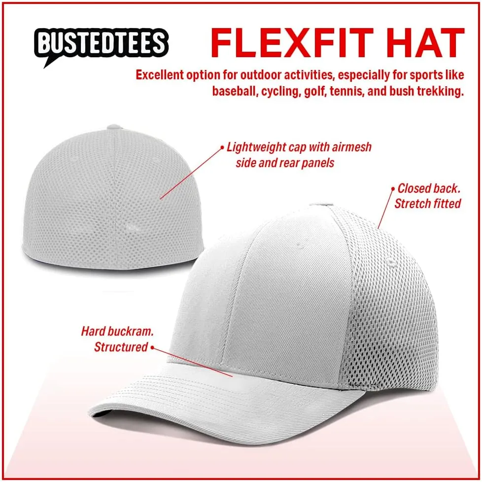 BustedTees Callahan Auto Parts Hat Fitted Flexfit Hats - Casual Wear Baseball Cap for Mens & Womens Ultrafibre Airmesh Mesh
