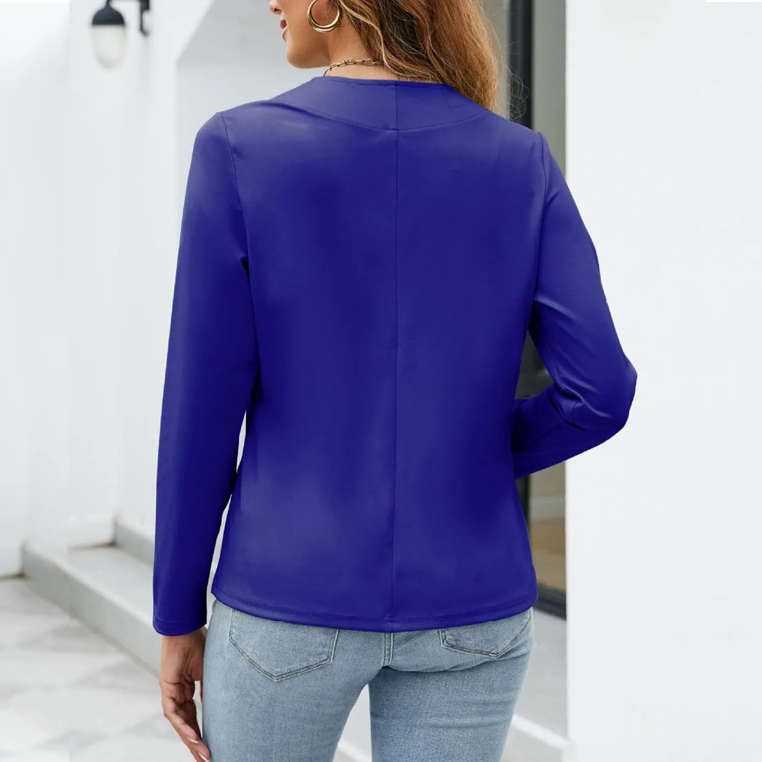 Casual Blazer for Women Lightweight Office Work Suit Jackets Long Sleeve Open Front Cardigan Fashion Outerwear