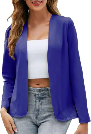 Casual Blazer for Women Lightweight Office Work Suit Jackets Long Sleeve Open Front Cardigan Fashion Outerwear