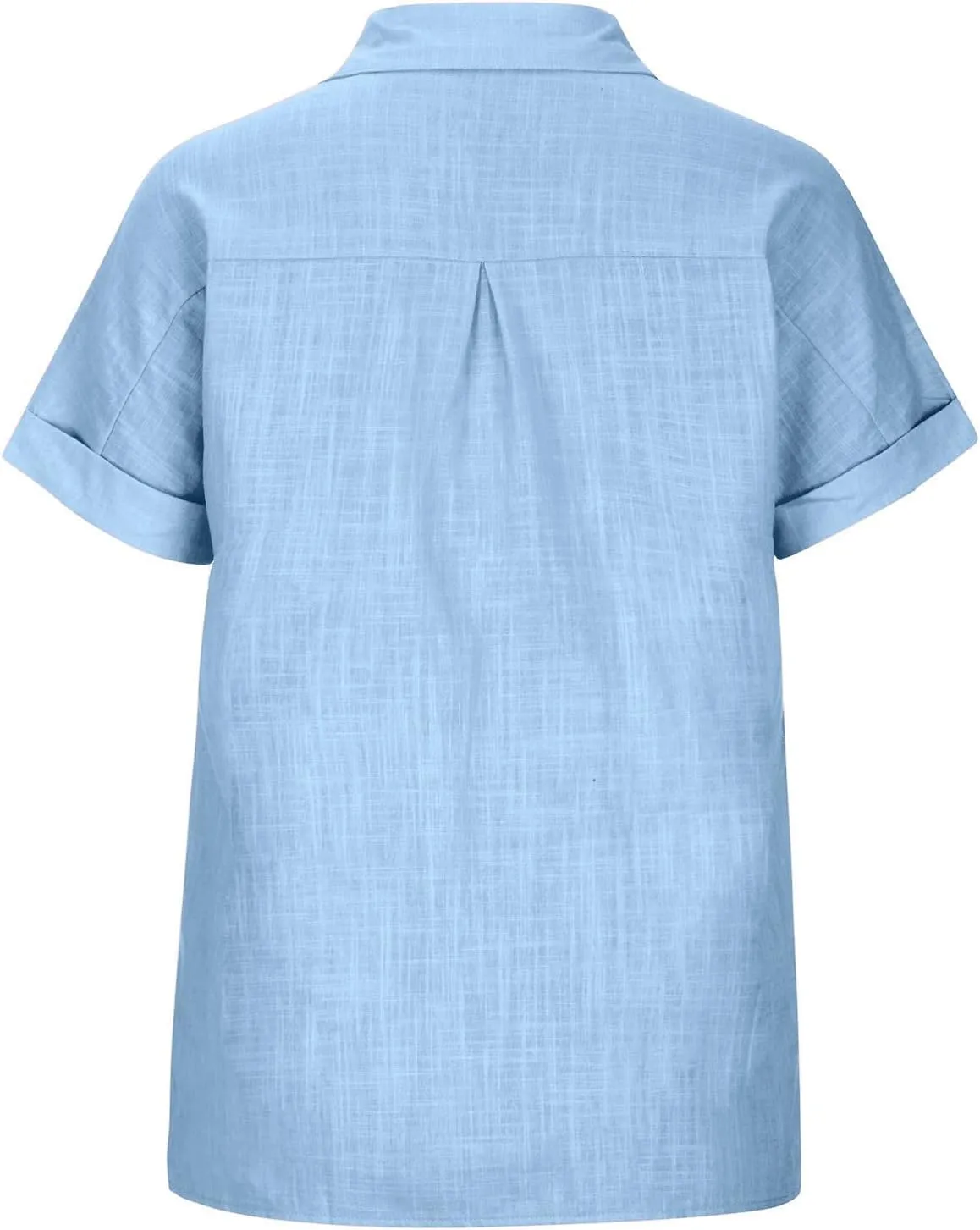 Ceboyel Linen Cotton Blouses for Women Button Down Causal Shirts Solid Color Summer Tops Dressy Work Office Ladies Clothes