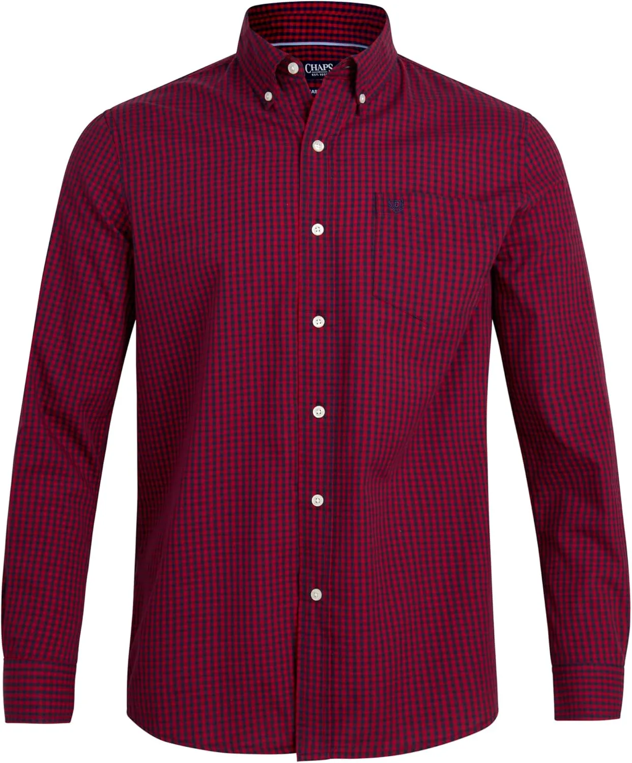 Chaps Men's Long Sleeve Button-Down Shirt - Classic Woven Wrinkle-Resistant Formal Collared Shirt for Men (Sizes: S-XXL)