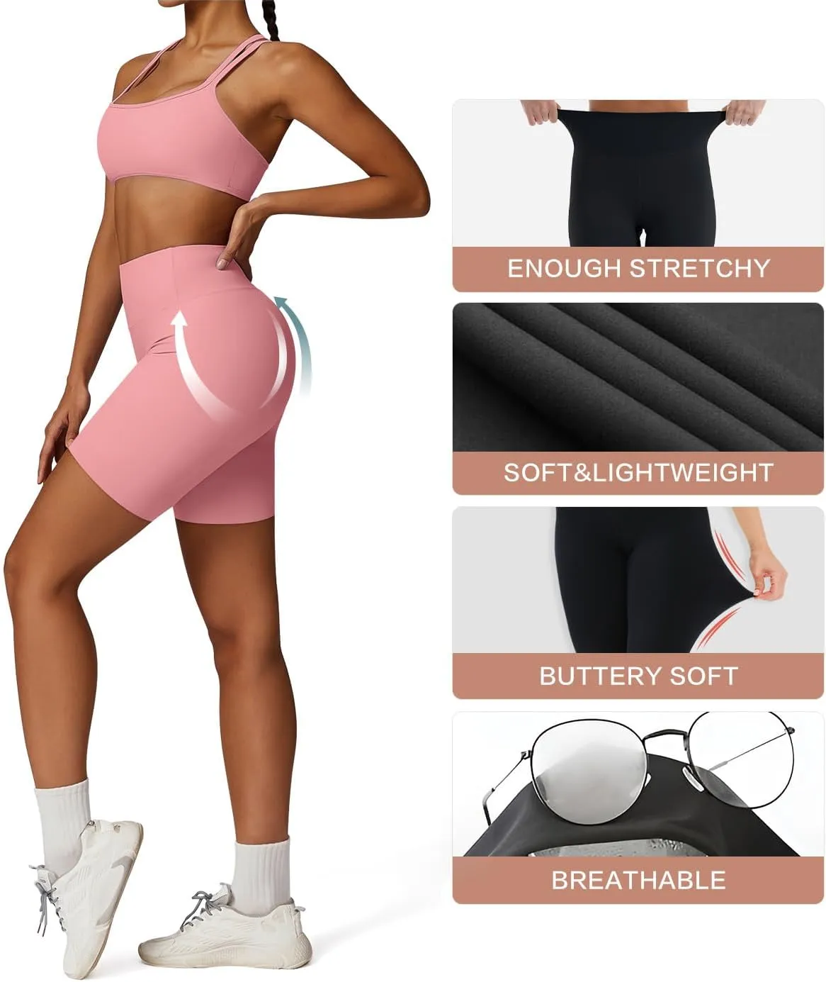 CHARMKING High Waisted Biker Shorts for Women - 5"/8" Tummy Control, Ultra-Comfort for Workouts, Yoga & Daily Wear