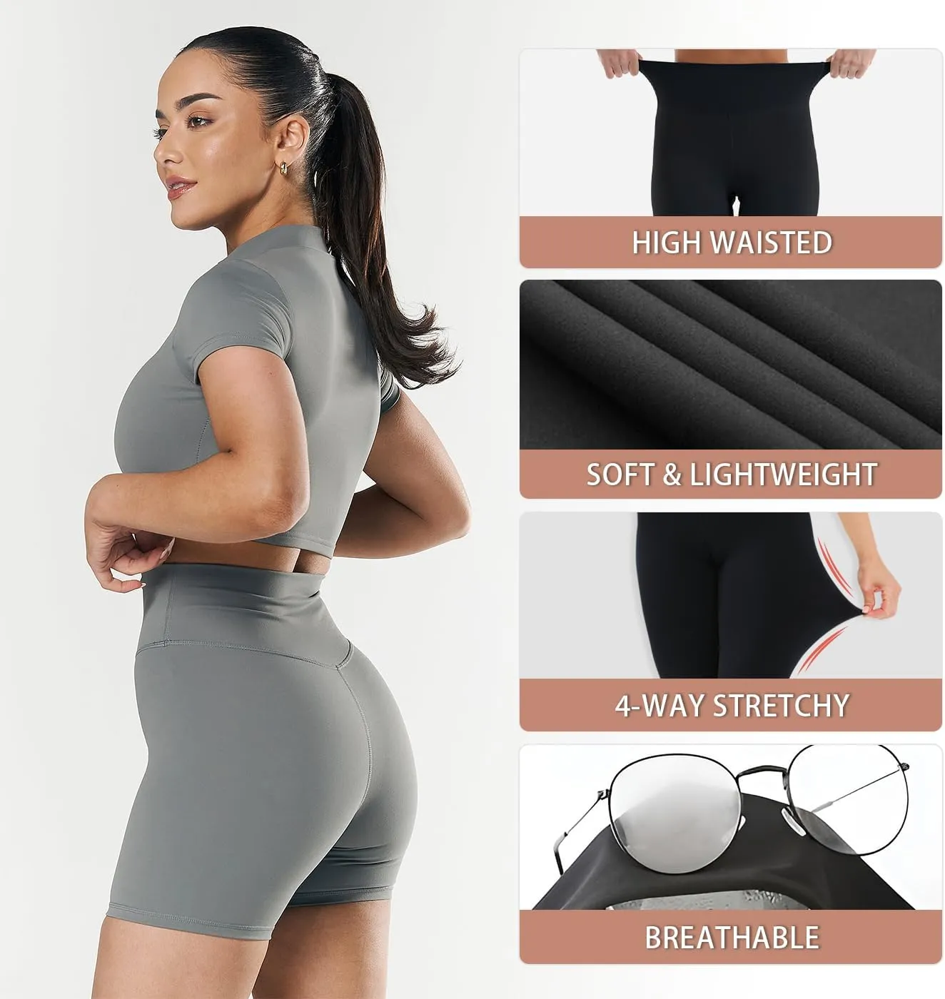 CHARMKING High Waisted Biker Shorts for Women - 5"/8" Tummy Control, Ultra-Comfort for Workouts, Yoga & Daily Wear