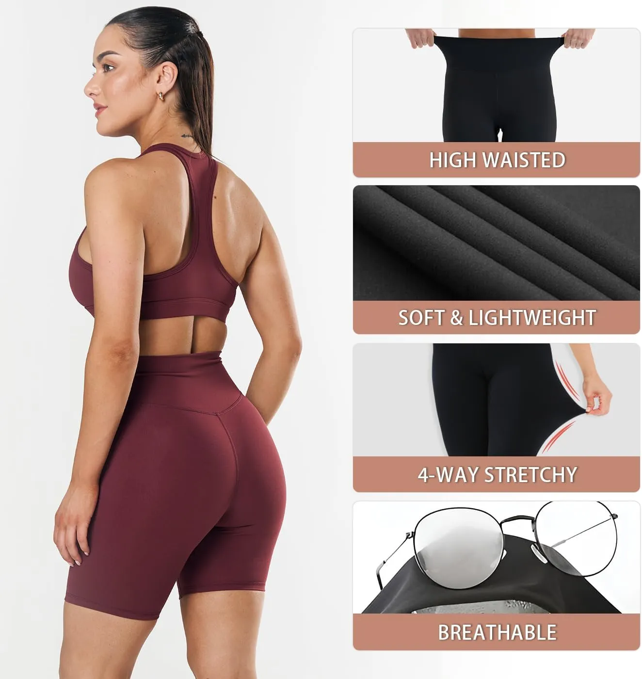 CHARMKING High Waisted Biker Shorts for Women - 5"/8" Tummy Control, Ultra-Comfort for Workouts, Yoga & Daily Wear
