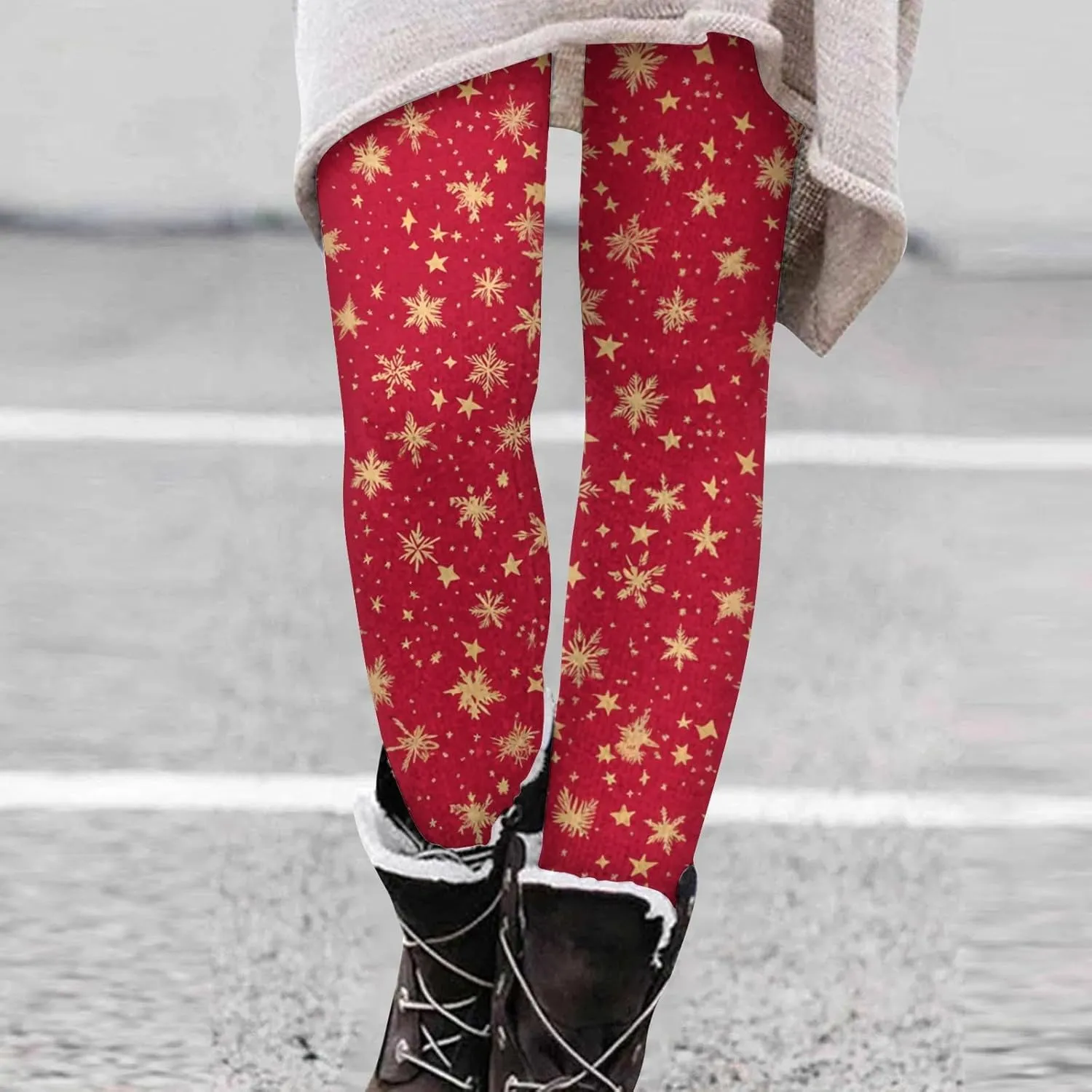 Christmas Leggings for Women Tummy Control Buttery Soft Leggings High Waisted Workout Tights Santa Holiday Pants