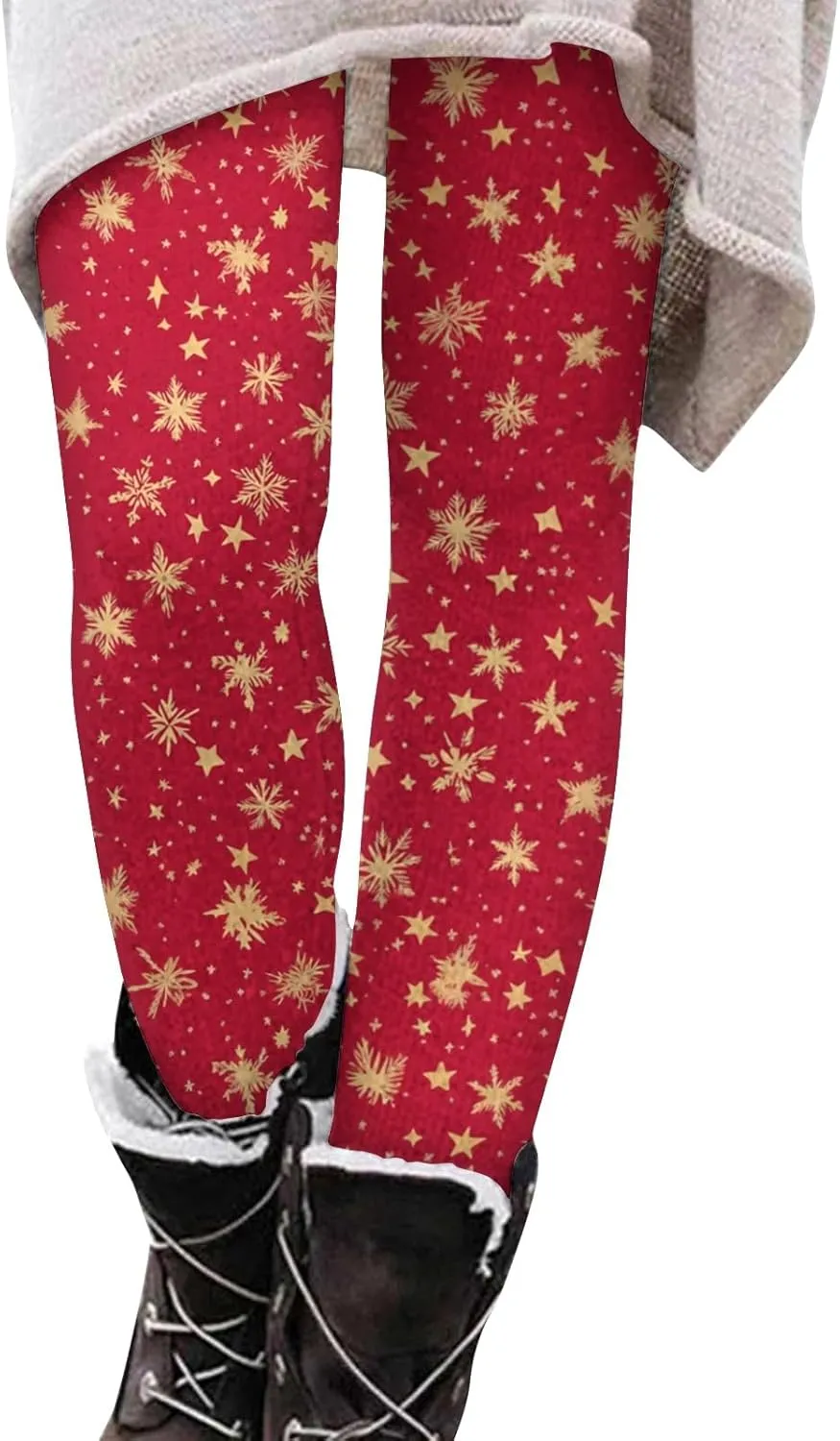 Christmas Leggings for Women Tummy Control Buttery Soft Leggings High Waisted Workout Tights Santa Holiday Pants