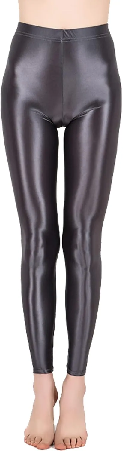 cloudmall Women Sexy Semi Opaque Pantyhose Running Tights Yoga Leggings Oil Shiny Stocking