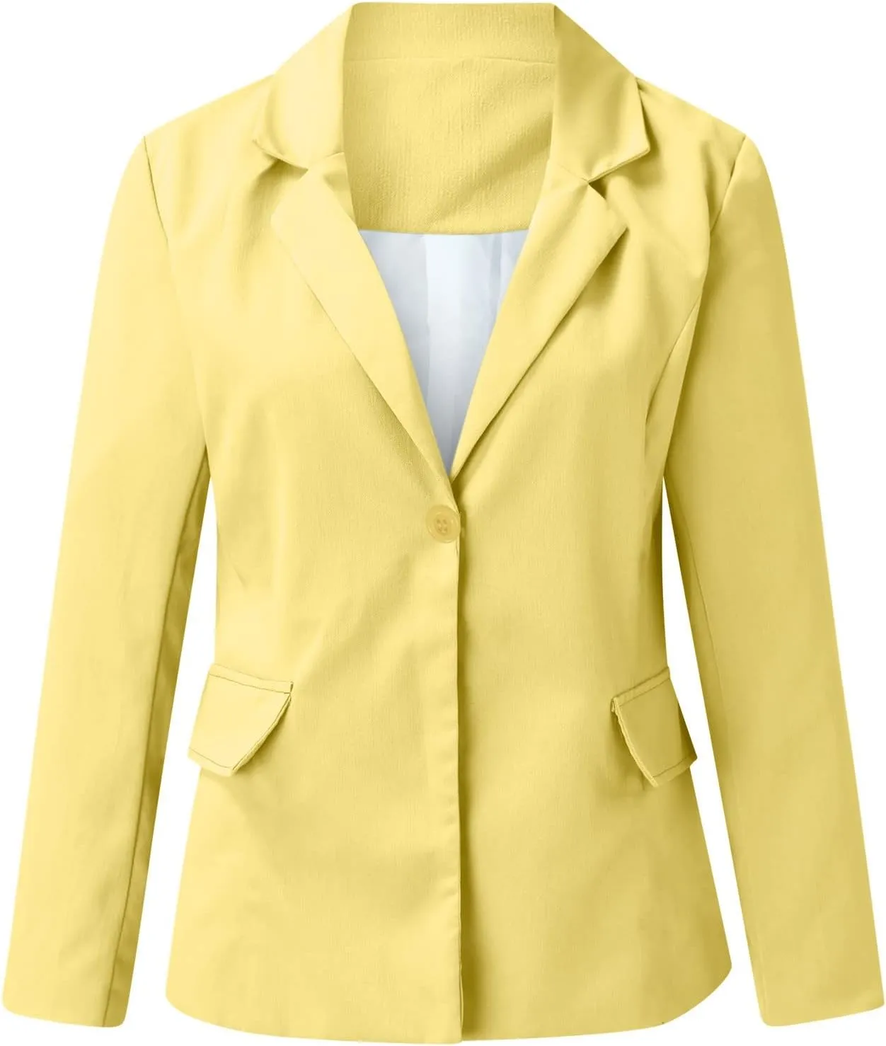 Collarless Blazer Jackets for Women Business Women Tops Open Front Prtite Basic Blazers Soft With Pockets Cardigan