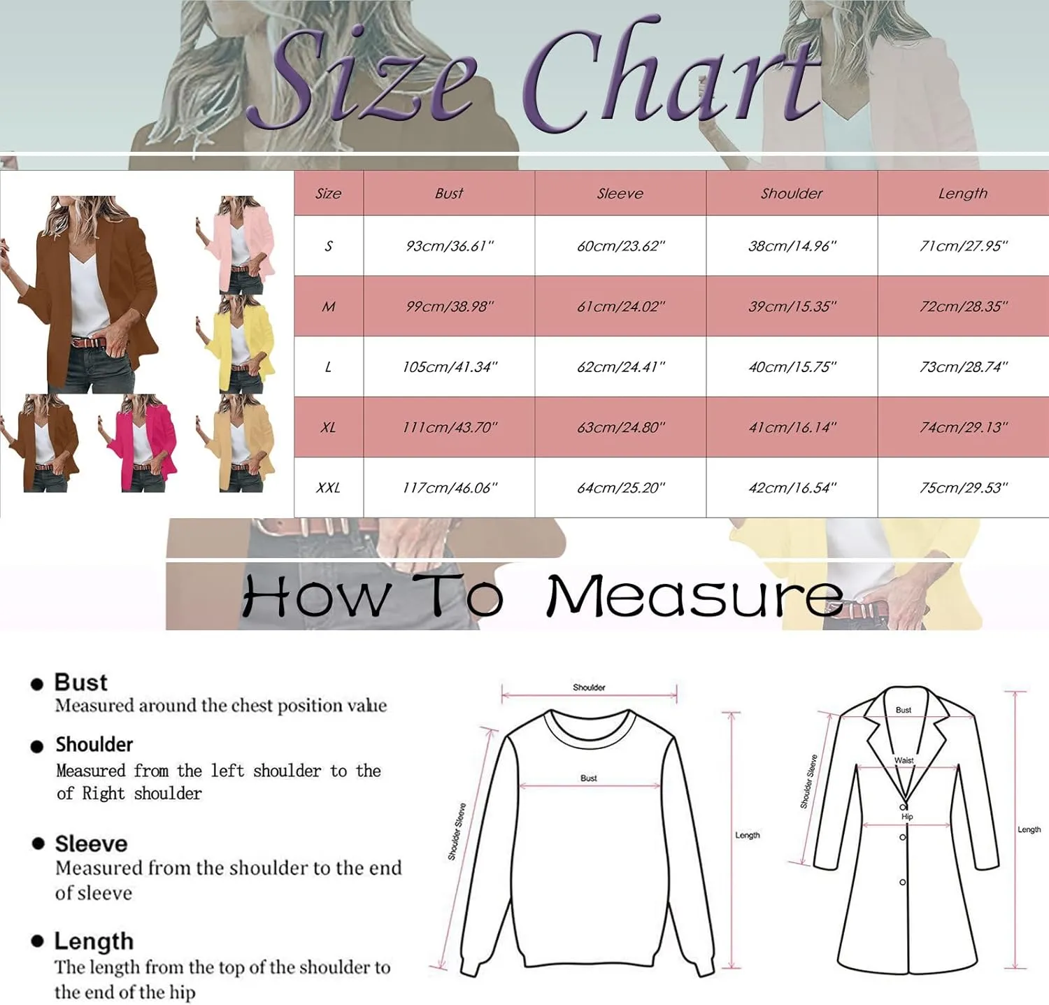 Collarless Blazer Jackets for Women Business Women Tops Open Front Prtite Basic Blazers Soft With Pockets Cardigan