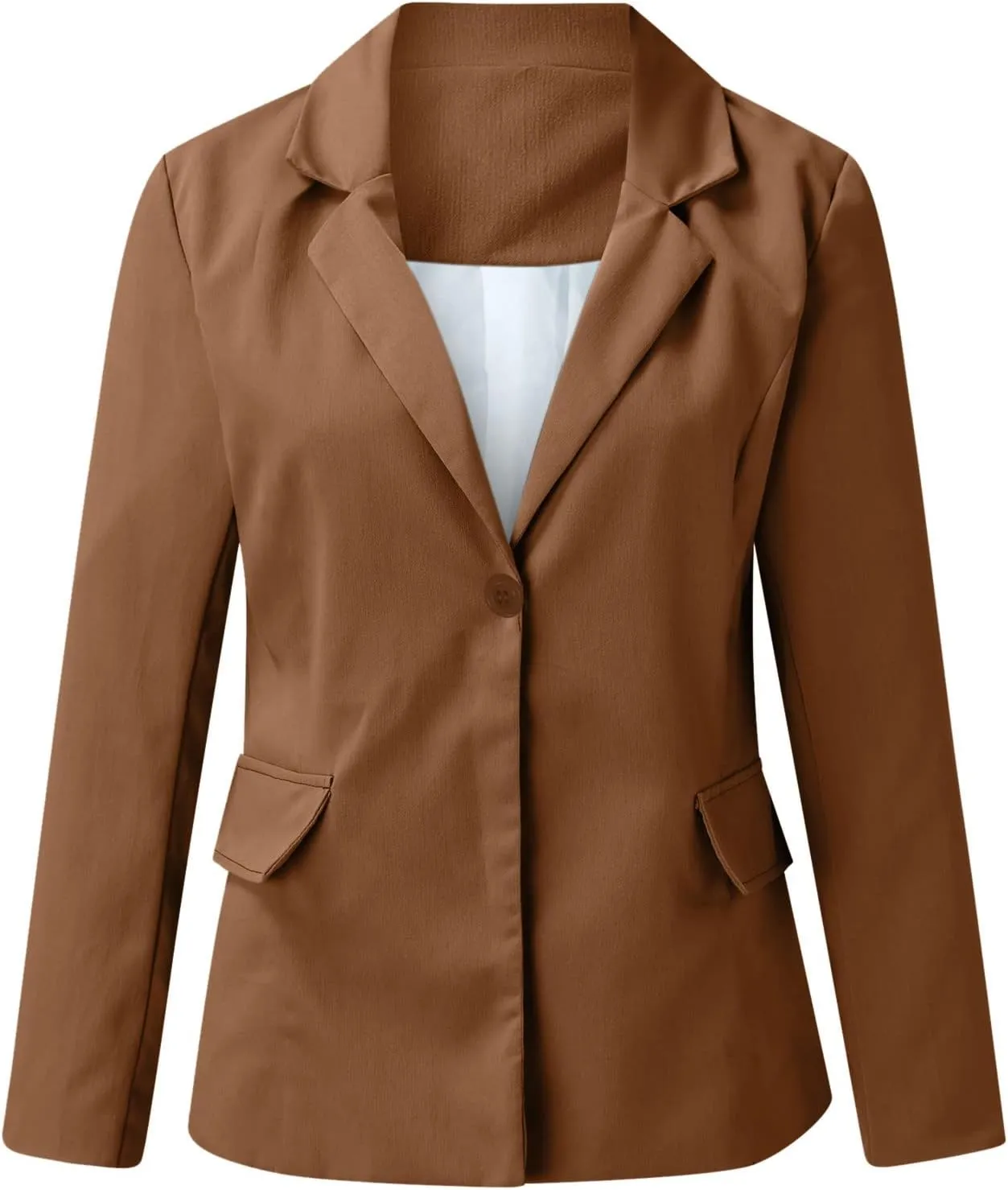 Collarless Blazer Jackets for Women Business Women Tops Open Front Prtite Basic Blazers Soft With Pockets Cardigan