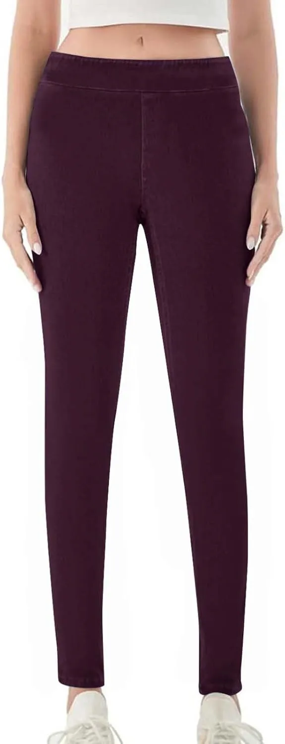 Compression Leggings for Women Trendy Jean High Waisted Plus Size Leggings with Pockets Casual Soft Stretchy Pants