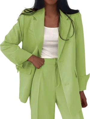 Cropped Suit Jacket Women Tweed Women Blazers Long Sleeve Causal Winter Coat Loose Fit With Pockets Blazers