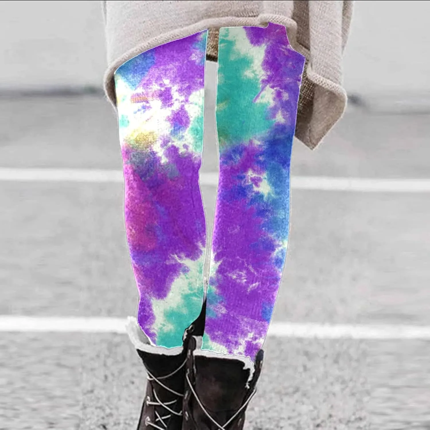 Cute Leggings for Women Womens Leggings with Pocket Animal Print Holiday Plaid Pants Women