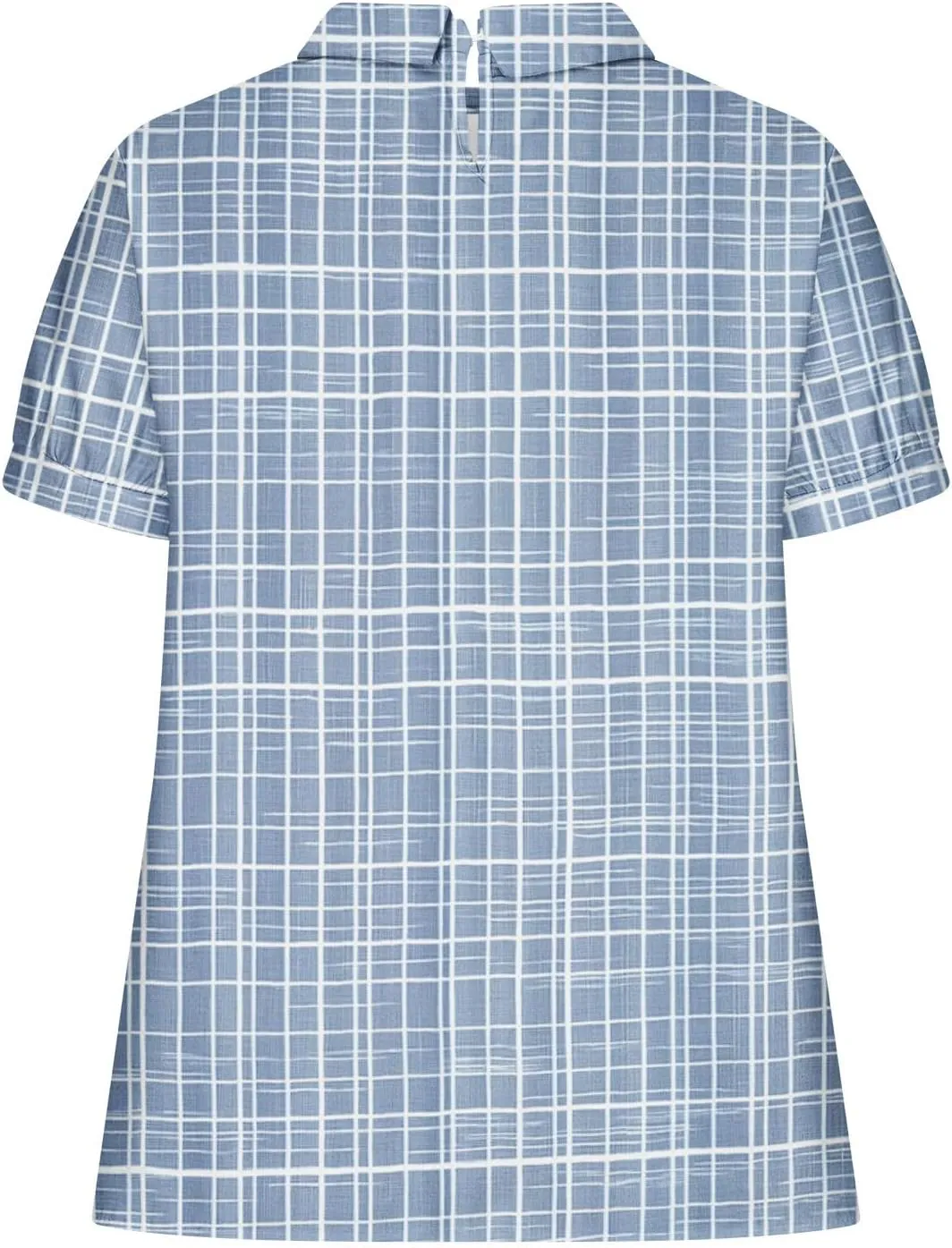 DASAYO Cute Tops for Women Peter Pan Collar Short Sleeve Linen Shirts Plus Size Floral Blouses Dressy Casual Summer Clothes