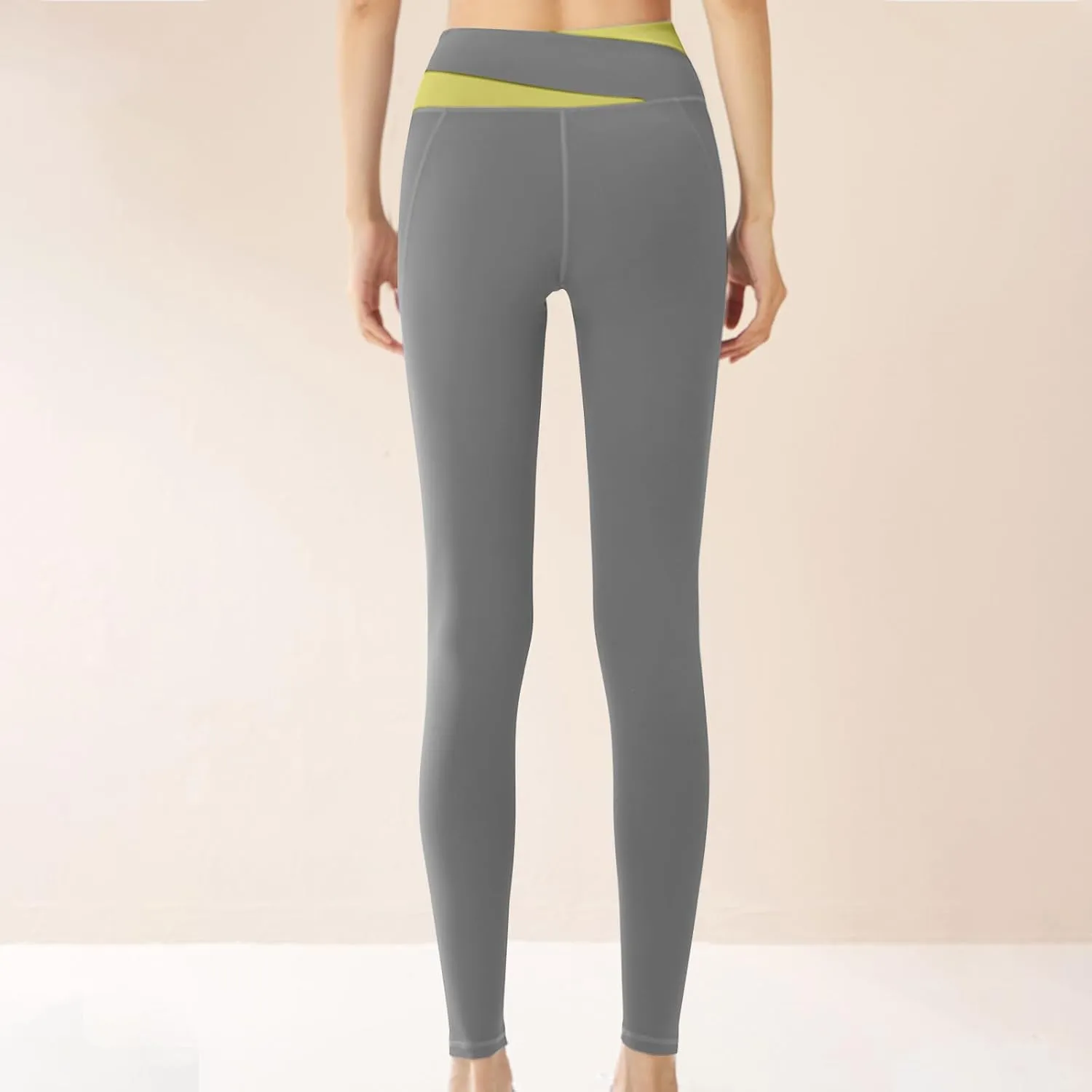 DASAYO Leggings for Women Crossover High Waist Seamless Yoga Pants Tummy Control Butt Lifting Stretchy Gym Workout Pants