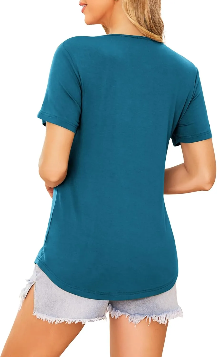 Ekouaer Women's Maternity Shirts Short Sleeves Nursing Tops 3 Pack Double Laye Breastfeeding Tees Pregnancy Clothes S-XXL