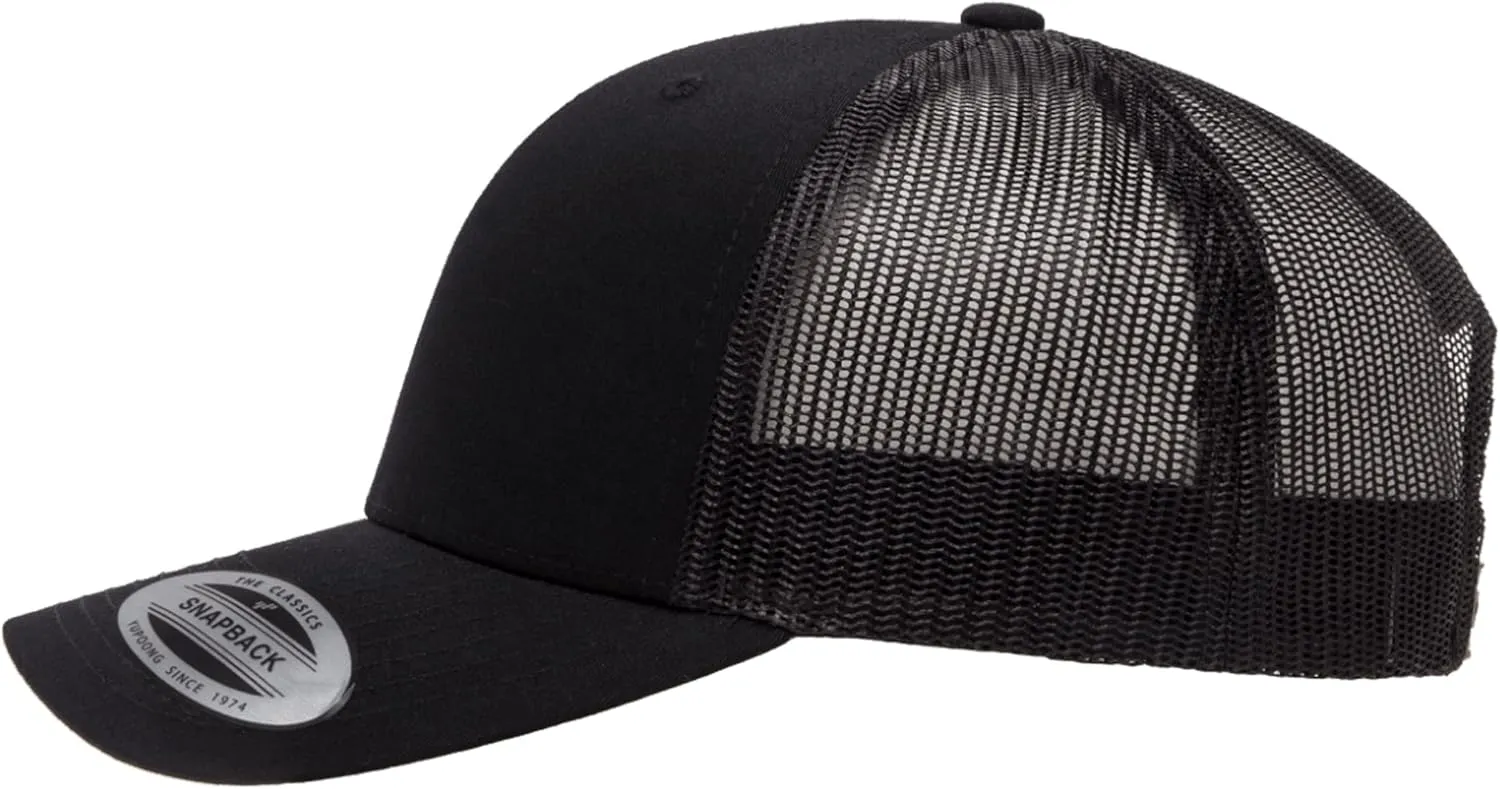 Embroidered Palm Tree Silhouette Trucker Snapback Cap Mesh Back Men and Women