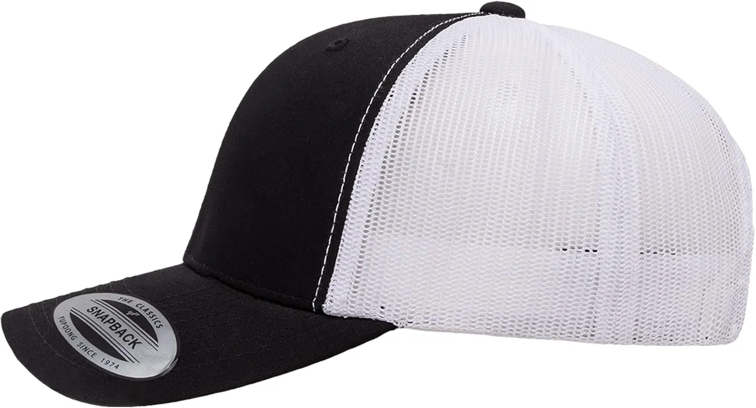 Embroidered Palm Tree Silhouette Trucker Snapback Cap Mesh Back Men and Women