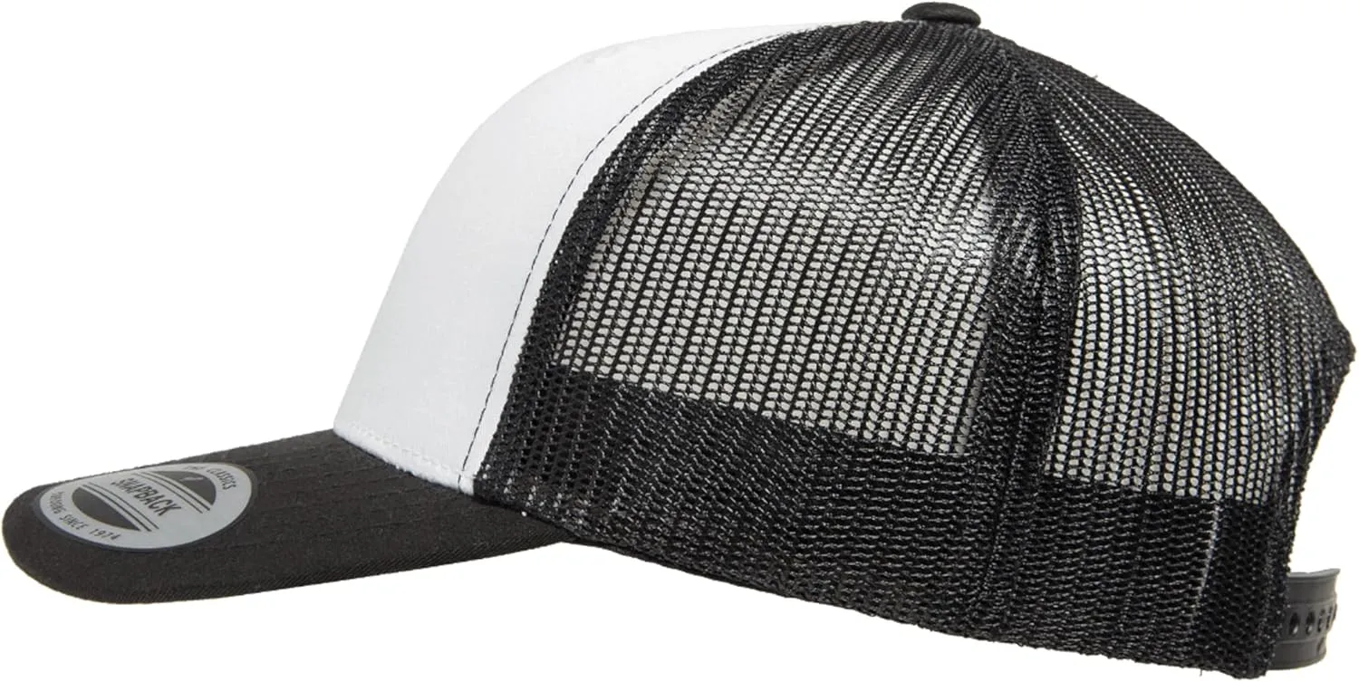 Embroidered Palm Tree Silhouette Trucker Snapback Cap Mesh Back Men and Women
