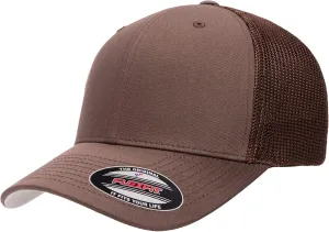 Flexfit 6511 Fitted Mid-Profile Stretchable Mesh Panels Trucker Cap | Bulk Pack Available