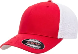 Flexfit 6511 Fitted Mid-Profile Stretchable Mesh Panels Trucker Cap | Bulk Pack Available