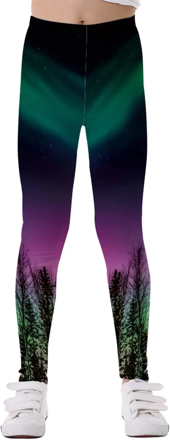 Girls Active Leggings Toddlers Teen Girl Printed Stretch Leggings Kids Yoga Pants Performance Sports Tights