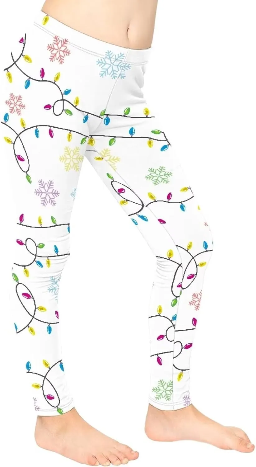 Girls and Toddlers' Leggings High Waist Kids Leggings Footless Stretch Girls' Leggings Yoga Pants for Workout Running