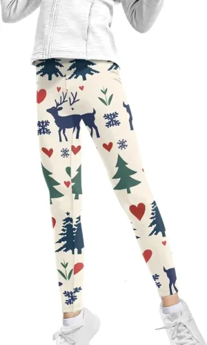 Girls and Toddlers' Leggings High Waist Kids Leggings Footless Stretch Girls' Leggings Yoga Pants for Workout Running