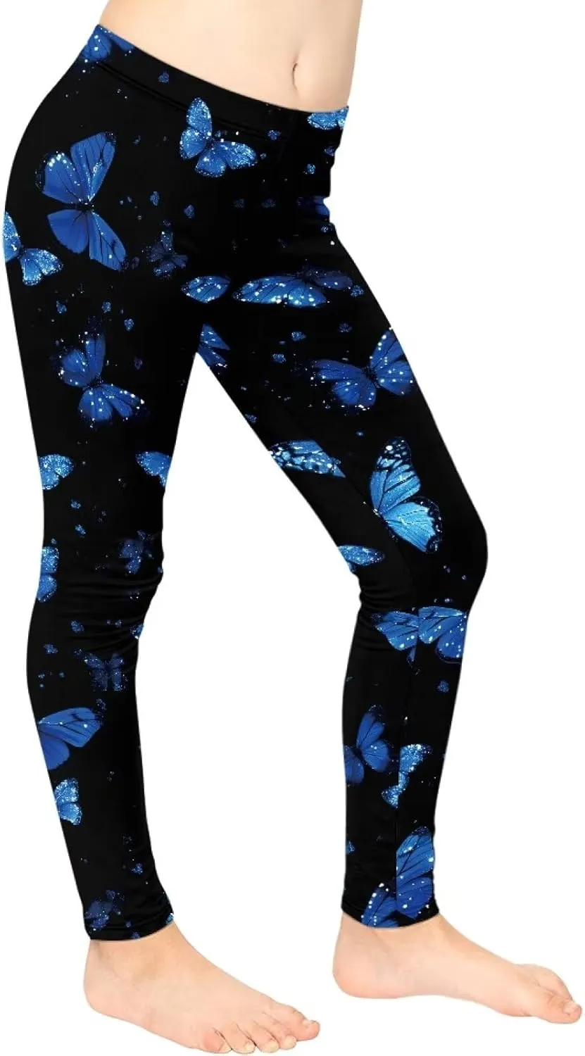 Girls and Toddlers' Leggings High Waist Kids Leggings Footless Stretch Girls' Leggings Yoga Pants for Workout Running