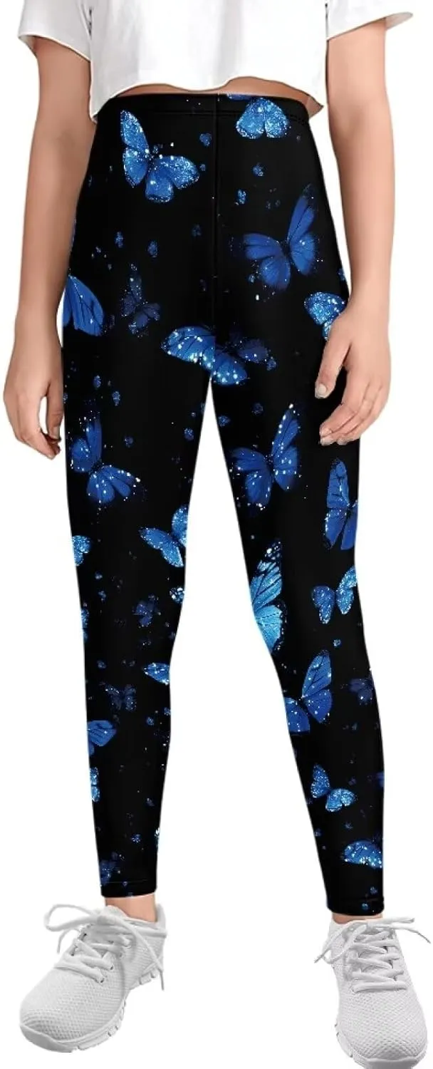 Girls and Toddlers' Leggings High Waist Kids Leggings Footless Stretch Girls' Leggings Yoga Pants for Workout Running