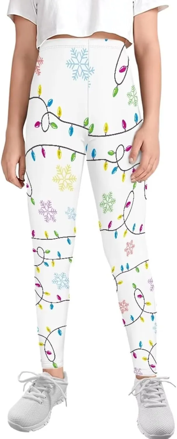 Girls and Toddlers' Leggings High Waist Kids Leggings Footless Stretch Girls' Leggings Yoga Pants for Workout Running