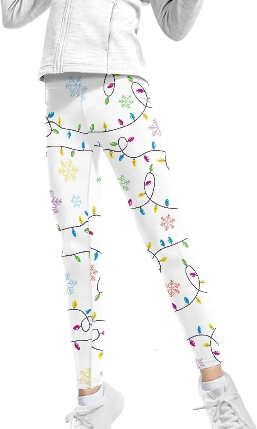 Girls and Toddlers' Leggings High Waist Kids Leggings Footless Stretch Girls' Leggings Yoga Pants for Workout Running