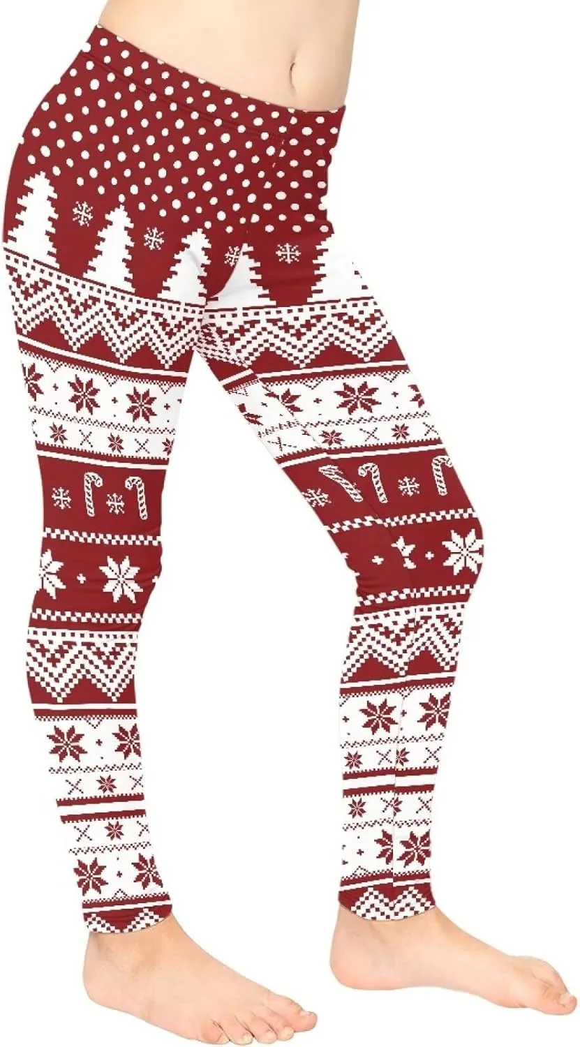 Girls and Toddlers' Leggings High Waist Kids Leggings Footless Stretch Girls' Leggings Yoga Pants for Workout Running