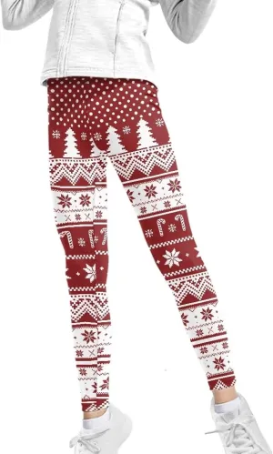 Girls and Toddlers' Leggings High Waist Kids Leggings Footless Stretch Girls' Leggings Yoga Pants for Workout Running